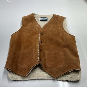 Men’s Vintage Sears Fieldmaster Sherpa Lined Suede Vest